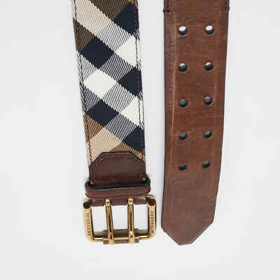 90s BURBERRY バーバリー ベルト ノバチェック レザー 切替 レア 90s BURBERRY バーバリー ベルト ノバチェック レザー 切替 レア