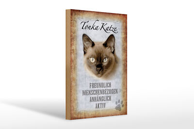 Holzschild Spruch 20x30 cm Tonka Katze Geschenk Wanddeko Deko Schild wooden sign