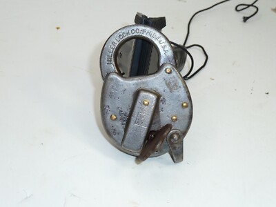 ANTIQUE MILLER LOCK CO. PHILA. LARGE PADLOCK WITH ORIGINAL KEY PAT. 8-8-15