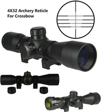 Archery Reticle 4x32 Compact Scope For Crossbow With Low Profile Weaver Rings