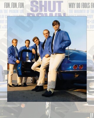 THE BEACH BOYS' 1963 Daytona Blue Corvette Stingray Shut Down 8x10 Photo