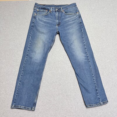 Levis 505 Jeans Mens 34X30 Regular Straight Faded American Workwear Denim