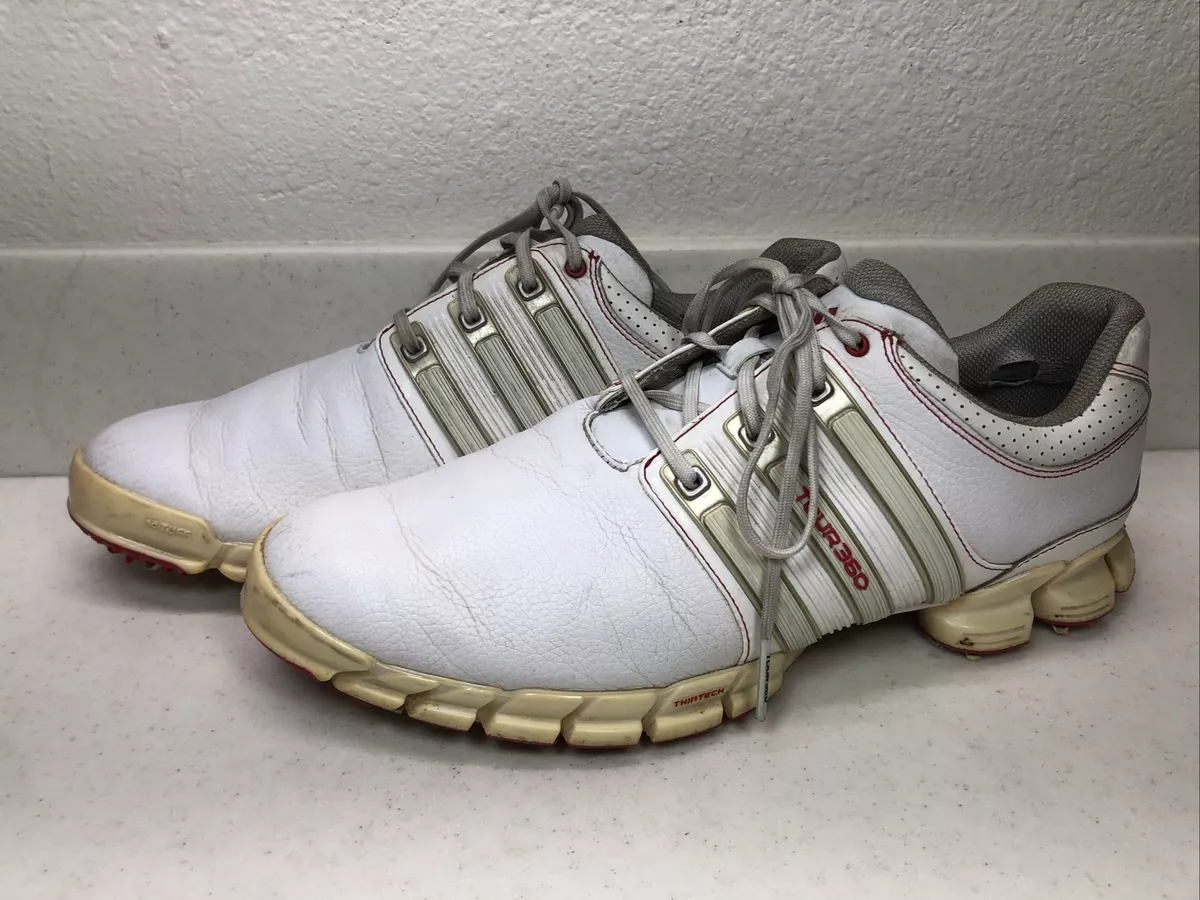 Men Adidas Tour 360 Traxion Thin Tech EVG 791003 White Golf Shoes Size 10