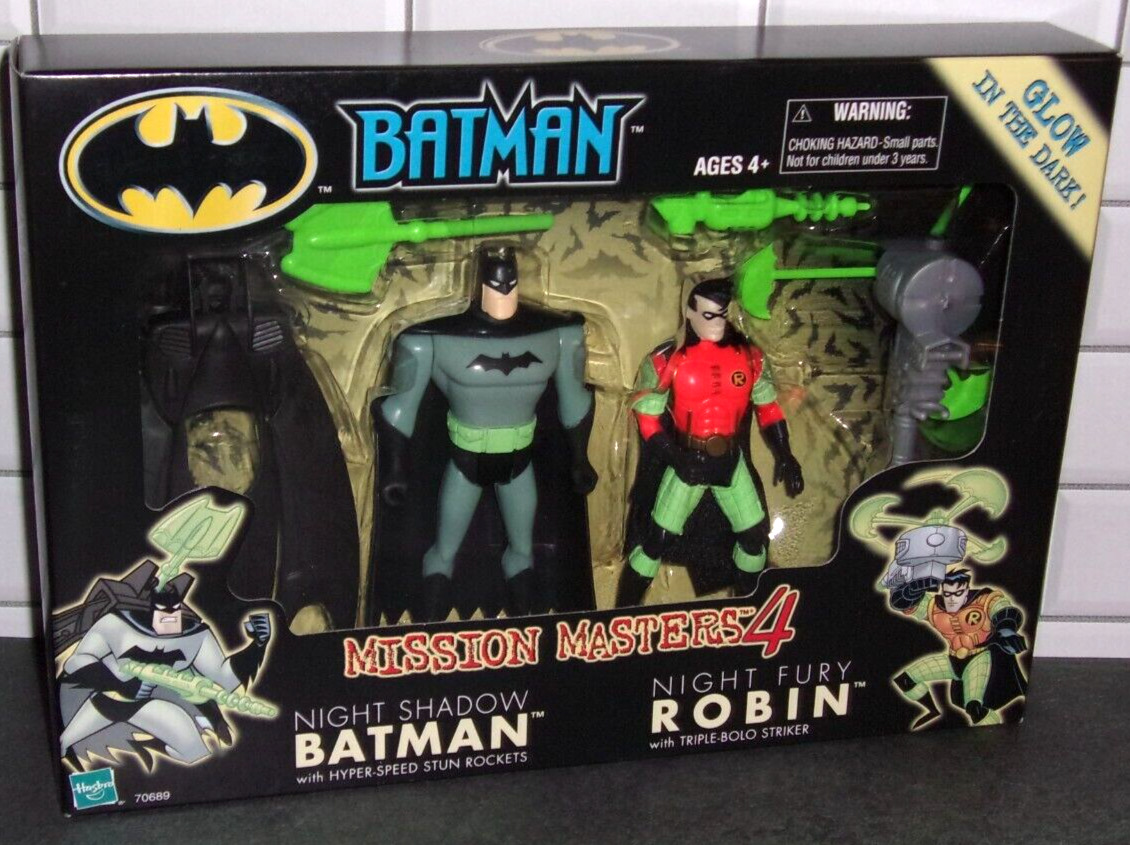 DC Animated Mission Masters 4 NIGHT SHADOW BATMAN & NIGHT FURY ROBIN 2002 Sealed