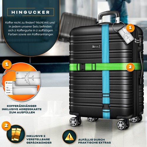 tillvex® Reisekoffer Set Koffer Hartschale Trolley Kofferset Tasche S-M-L-XL - Bild 2 von 120