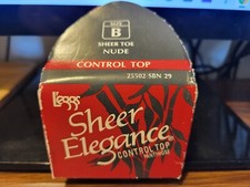 Vintage Leggs Sheer Elegance Control Top Pantyhose Size B Sheer Toe Nude