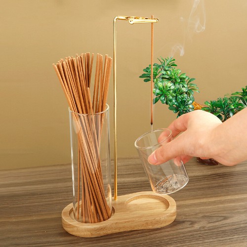 Modern 2-in-1 Glass Incense Burner w/Ash Catcher - Stick Holder Home Decor - Picture 6 of 10