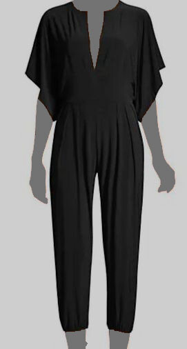 $145 Norma Kamali Women's Black Rectangle Jog Jumpsuit Size Small