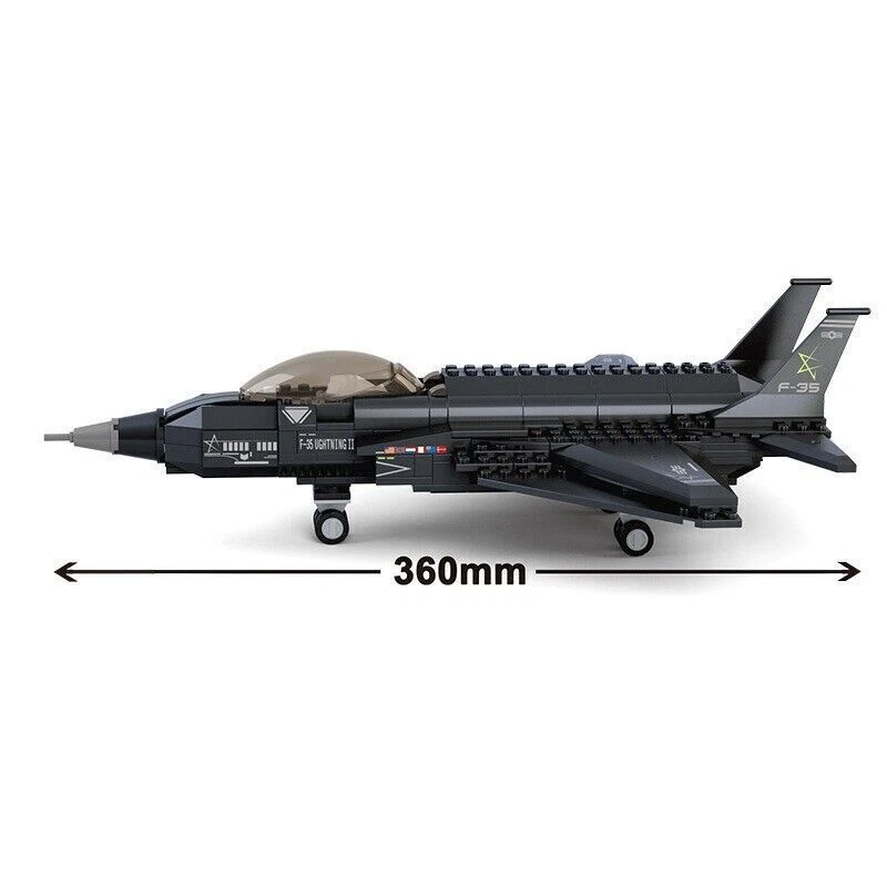 New Building Blocks MOC Military Stealth Fighter Jet F-35 Aircraft Bricks Toys M - Image 4 of 4