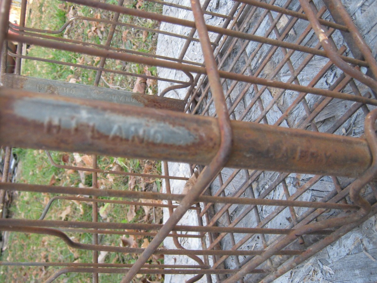 Vintage Used Hiland Dairy Wire Basket Dairy Milk Crate 13