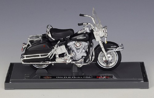 Maisto 1:18 Harley Davidson 1966 FLH Electra Glide MOTORCYCLE BIKE Model Black - Picture 2 of 6