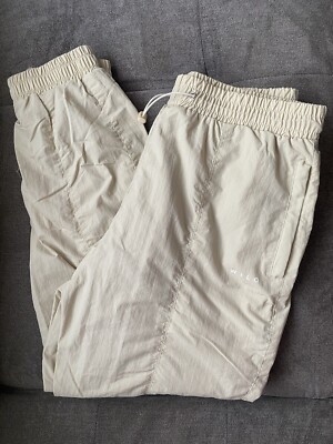 WILO The Label Parachute Joggers Athletic Pants Ivory Net Lined Size Medium
