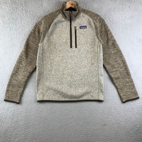 Patagonia Better Sweater 1/4 Zip Fleece Pullover Two Tone Tan/ Brown Mens Small - Picture 1 of 7