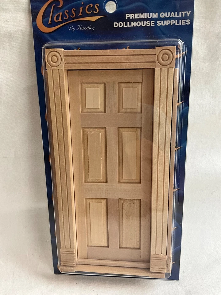Classic Miniature Dollhouse 6- Panel Traditional Interior Wood Door 1:12 - Image 2 of 3