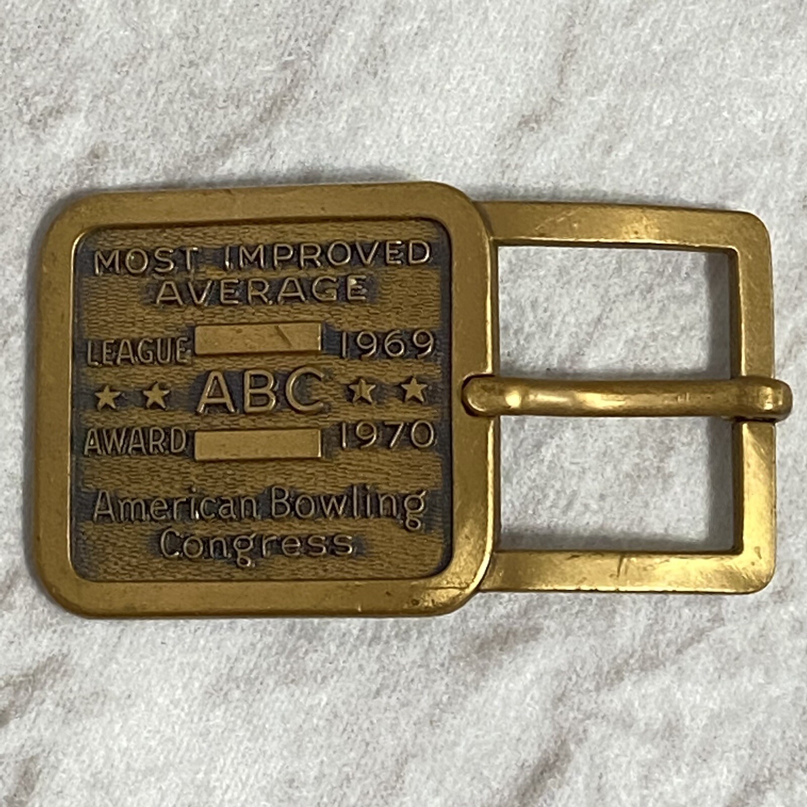 Boucle De Ceinture Trophée 'Most Improved Average' - Récompense De La Ligue ABC (Bowling), Occasion