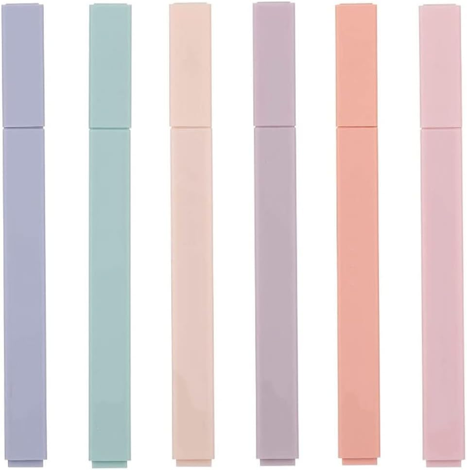 Highlighter Marker Set Pastel Colors Water Based, Assorted Colors, Quick Dry ...-image