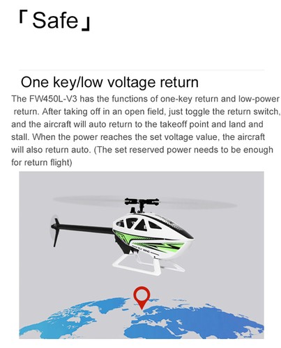 Fly Wing FW450L V3 6CH GPS 3D H1 Flight Control RC Helicopter Automatic Return - Picture 11 of 24