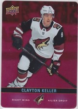 19/20 TIM HORTONS...CLAYTON KELLER...RED DIE CUT...CARD # DC-30...COYOTES