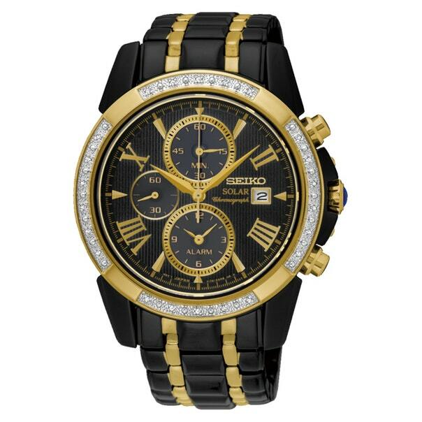 seiko men's le grand sport solar alarm chronograph watch
