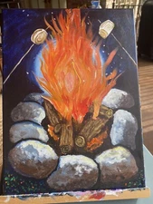 12/16 Original Painted On Canvas, Abstract/camping