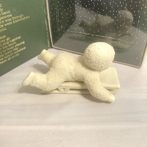 Dept 56 Snowbabies Figurine Winter Tales Hold On Tight Retired Sled Christmas - Picture 3 of 5