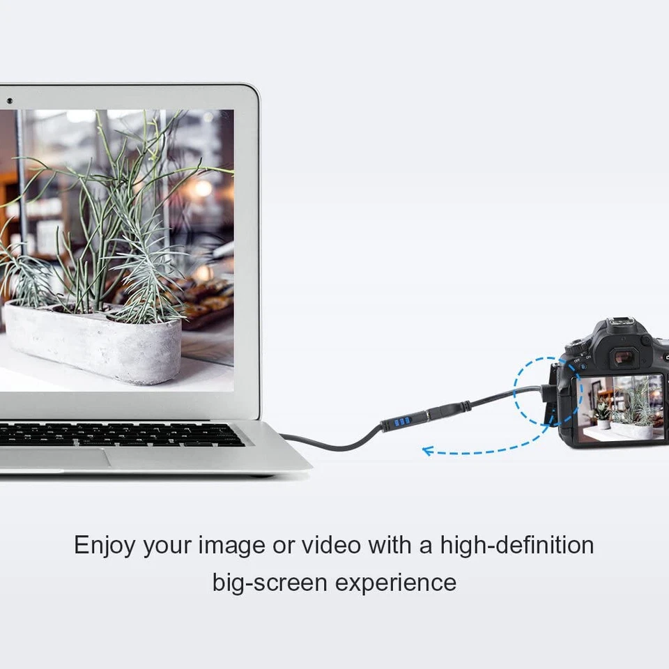 Mini HDMI Male to Standard HDMI Female Adapter Cable Elbow Plug 90 Angle Conn... - Bild 4 von 4