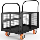 6 in1 Foldable Platform Truck Cart with Cage Hand Truck 1800Lbs with 4 Wheels