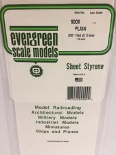 Evergreen Scale Models Styrene Sheet Plain 6 x 12in 15.2 x 30.5cm .005in .0 9009