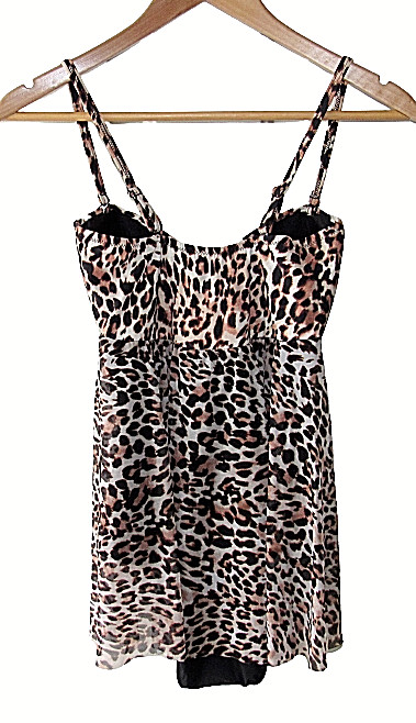 Gottex Size 8 Animal Print Sheer Overlay One Piece Swimsuit