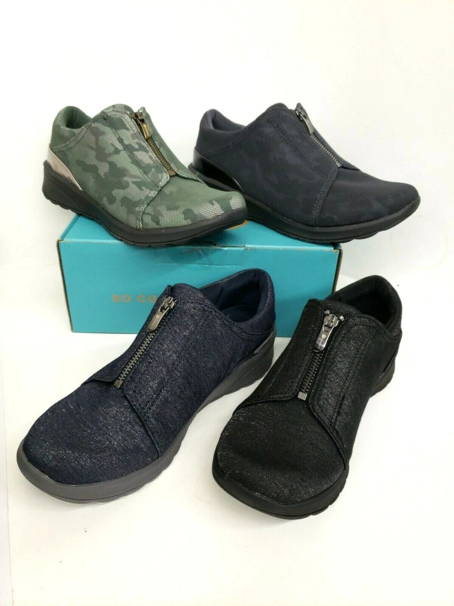 BZEES Glade WASHABLE Slip on Zip up Sneakers Comfort Shoes Choose size Color