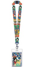 Walt Disney Mickey Goofy Donald and Pluto Lanyard with Badge Holder NEW UNUSED