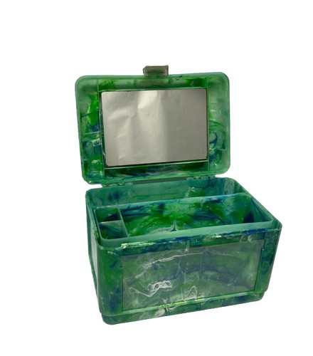 Vintage Caboodles Color Collisions Green Marble Tote Organizer #5604 USA - Picture 9 of 13