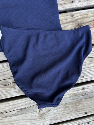Vtg 80s Swimsuit 2 Piece High Waist Color Block Mesh Sz 12 Retro Beach Vacation - Picture 14 of 24