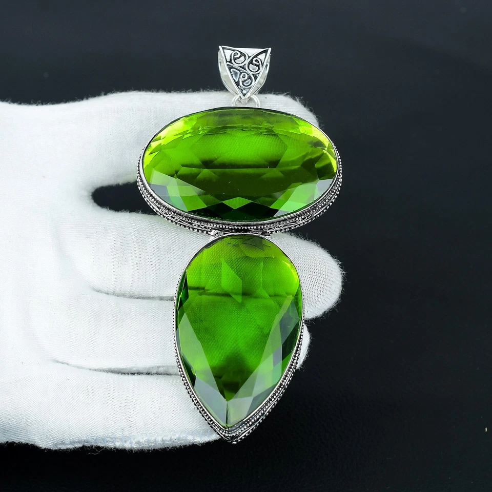 Peridot Edelstein Handgemacht 925 Sterling Silver Anhänger August - Bild 2 von 4