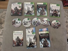 Xbox 360 - 4 Game Lot Bundle - Assassin's Creed  2, 3, Revelations, Brotherhood