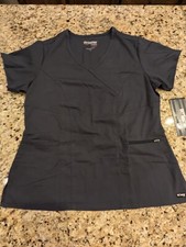 Barco Grey's Anatomy Spandex Stretch Women's 3 PKT Scrub Top Grey size L