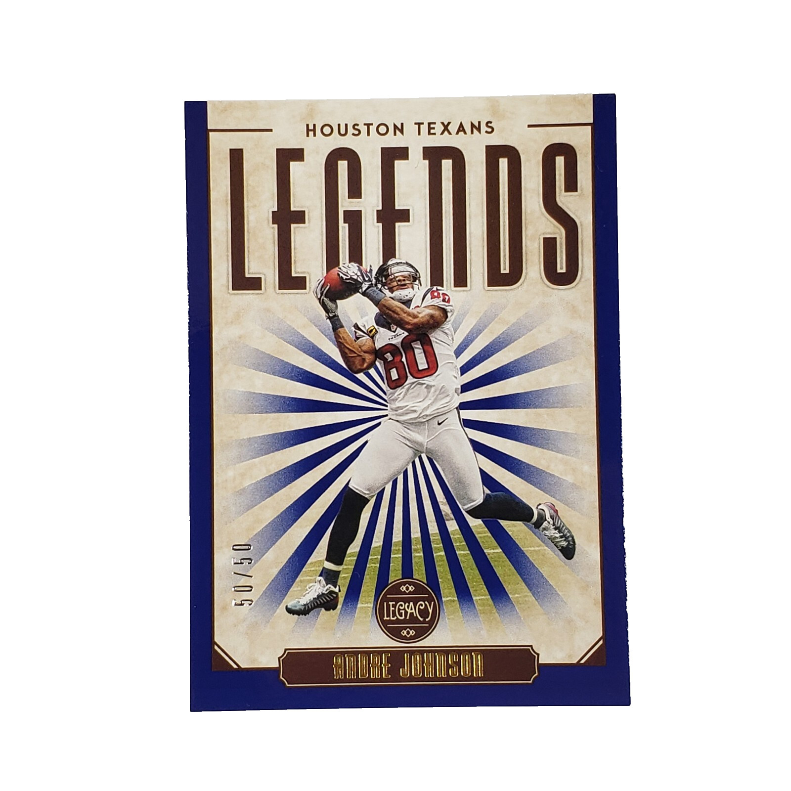 2020 Panini Legacy Andre Johnson Legends Blue Parallel 50/50 Texans HOF #110