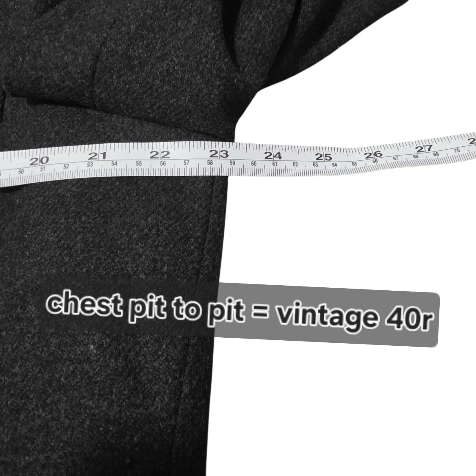 Vintage 1950s Chesterfield Overcoat 40r Bespoke Charcoal Wool Velvet image 16