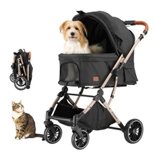 Small Medium Dogs Stroller 4-Wheel Pet Strollers for Medium Dogs Up to 50lbs,...