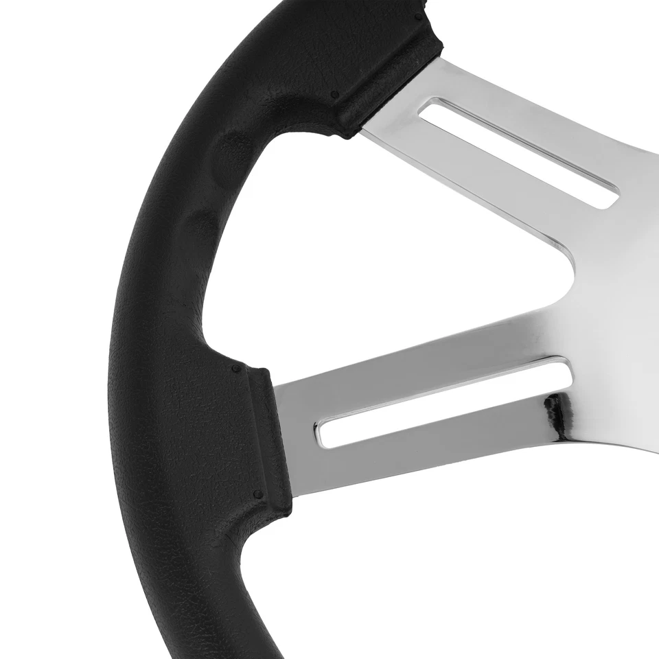 Volante negro 18" 4 radios cromados para Freightliner Kenworth Peterbilt Mack Foto 4 de 4