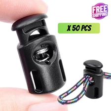 50 PCS, Heavy-Duty Plastic Spring Cord Locks for Drawstrings, Gloves, Garden