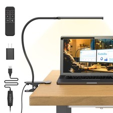 LED Desk Lamp with Remote, 3 Color  5 Brightness Dimmable and Adjustable Cli...