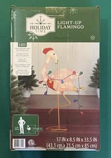 Outdoor Christmas Standing Pink Flamingo Ornament Light Up, 33" Tall New