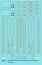 K4 HO Scale Decals Southern Railway Passenger Steam Locomotive Gold Crescent Ltd