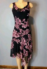 Y2K 90s Sheer Cowl Neck Floral Midi Slip Dress Beaded Fairy Grunge Whimsigoth S