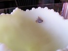 FENTON CUSTARD SATIN GLASS HOBSTARS FOOTED COMPOTE — photo 7