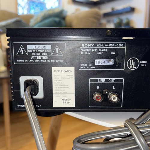 Sony 5 Disc Automatic Loading System Black Tested Compact Disc Player CDP-C500 - Picture 6 of 6