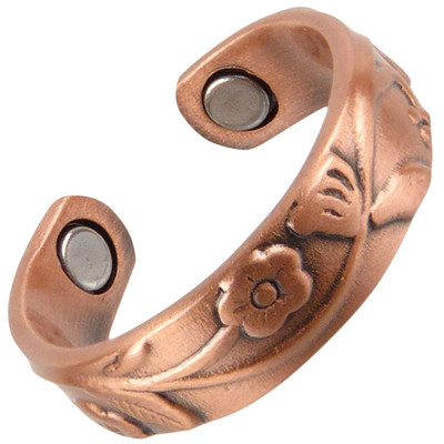 Herren Damen Kupfer Chrom Vergoldet Magnet Ring Verstellbar Unisex Magnet...