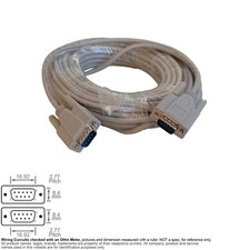 Cable Serial RS-232 DB9 DB 9-Pin Male Male RS232 50FT Straight-Thru