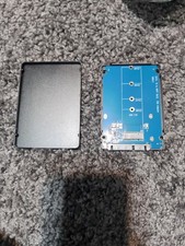 Socket 2 M.2 NGFF SATA SSD to 2.5 SATA Adapter with Black Metal Case